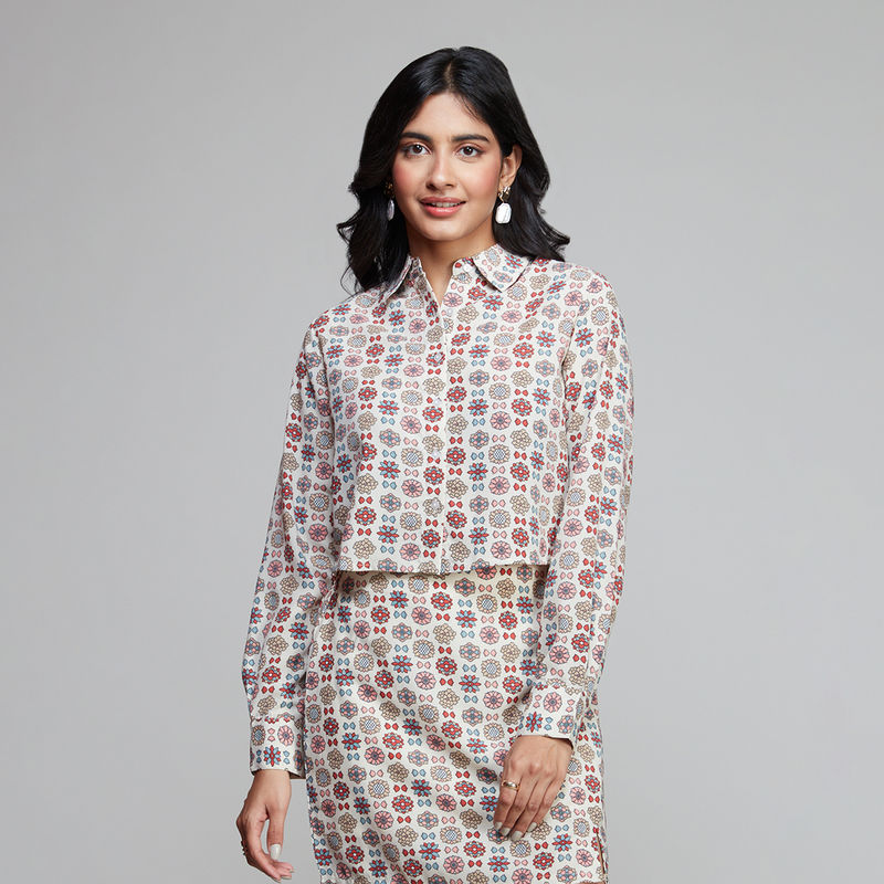 Twenty Dresses by Nykaa Fashion Multicolor Full Sleeves Floral Print Shirt (XS)