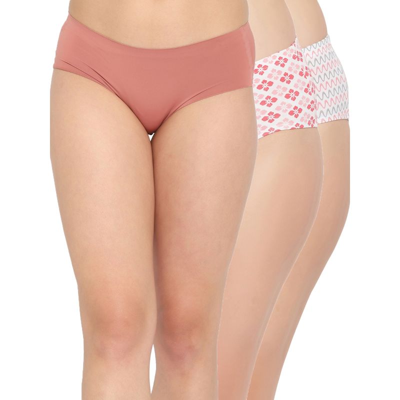 Clovia Cotton Spandex Medium Waist Inner Elastic Hipster Panty (Pack of 3) (2XL)