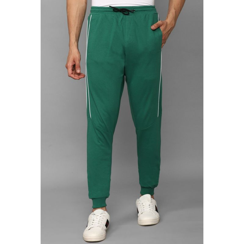 Allen Solly Men Striped Regular Fit Green Jogger Pants (M)
