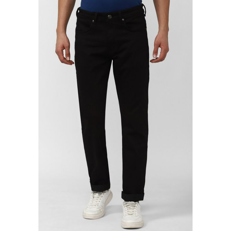 Peter England Men Black Dark Wash Regular Fit Jeans (30)