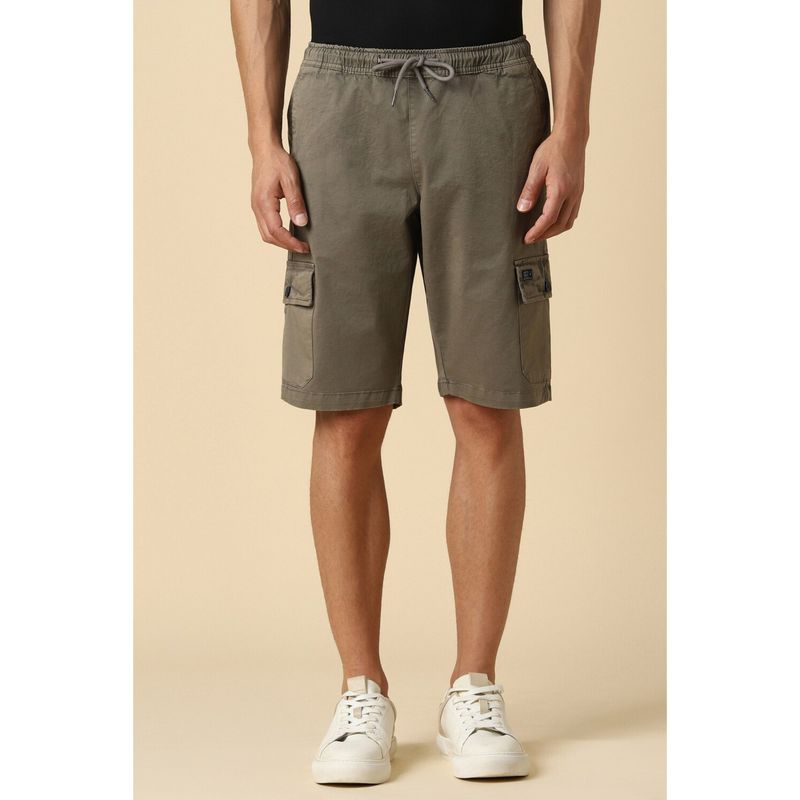 Allen Solly Men Green Solid Slim Fit Shorts (30)