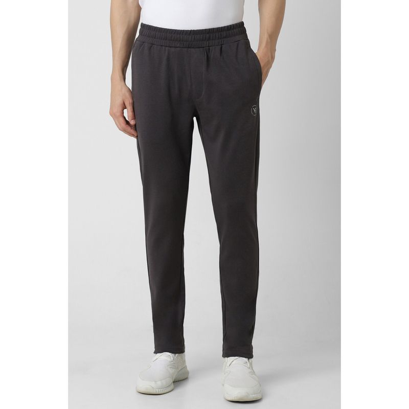 Van Heusen Men Grey textured Slim Fit Casual Track Pants (30)