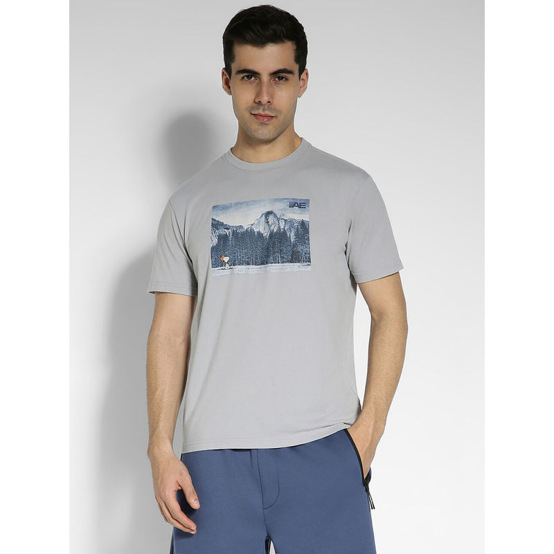 American Eagle Men Grey 24/7 Snoopy Graphic T-Shirt (L)