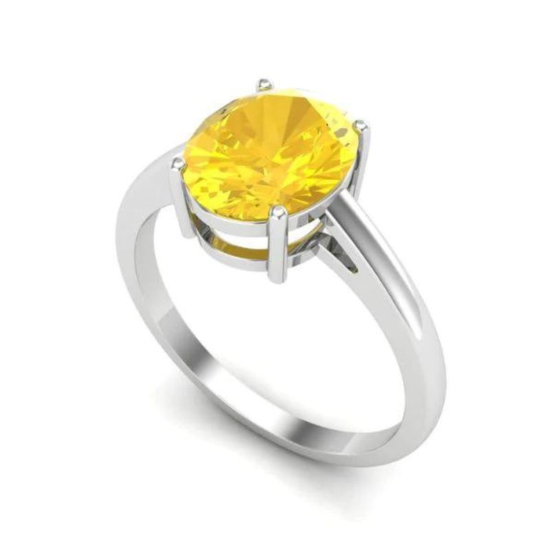 Margento Jewels 925 Sterling Silver Citrine Bridal Solitaire Ring (8)