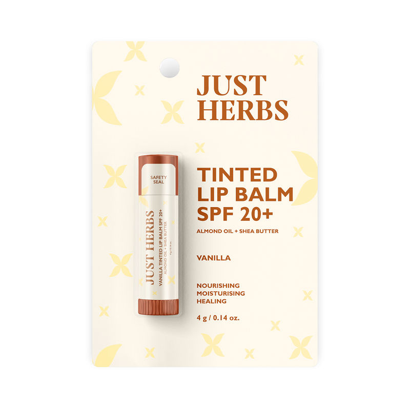 Just Herbs Tinted Lip Balm with SPF 20+ for Dry and Chapped Lips - Vanilla