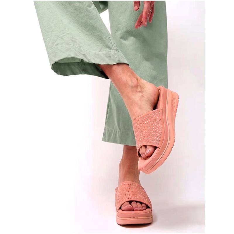 Alberto Torresi Women Pink Comfortable Thick-Sole Wedges Heels (UK 2)