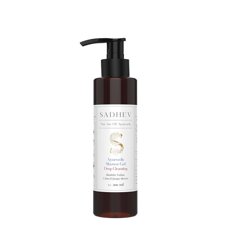 SADHEV Ayurvedic Shashtika Tailam, Citrus & Juniper Berries Deep Cleansing Shower Gel