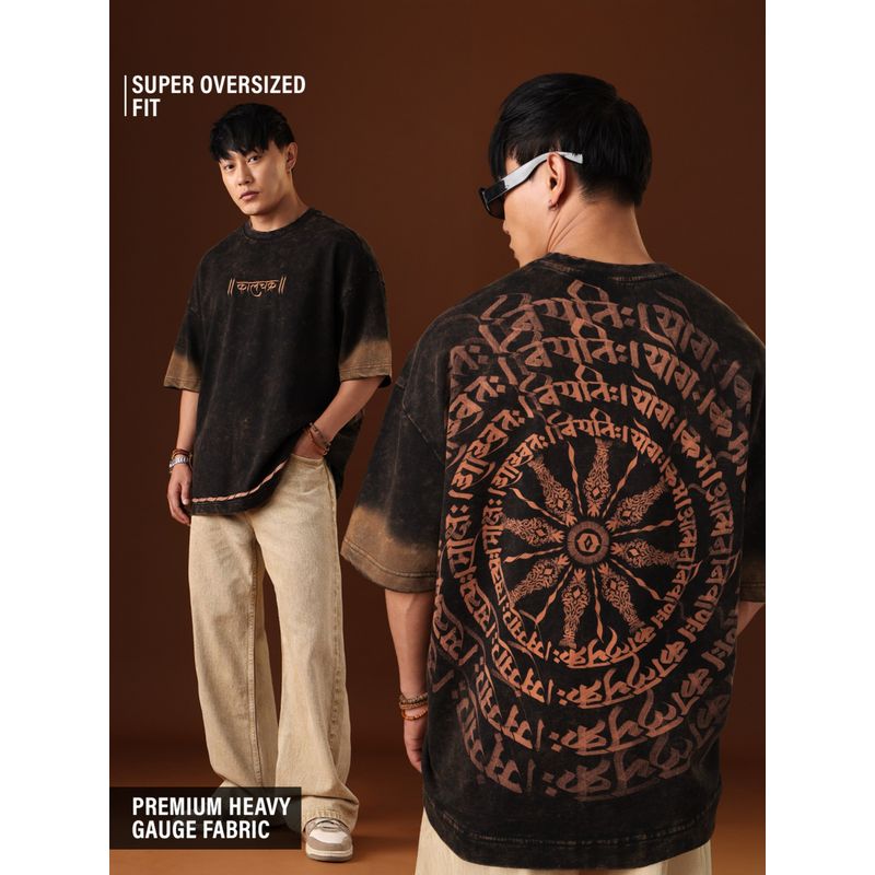 The Souled Store Kaal Chakra Men Super Oversized T-shirt (M)
