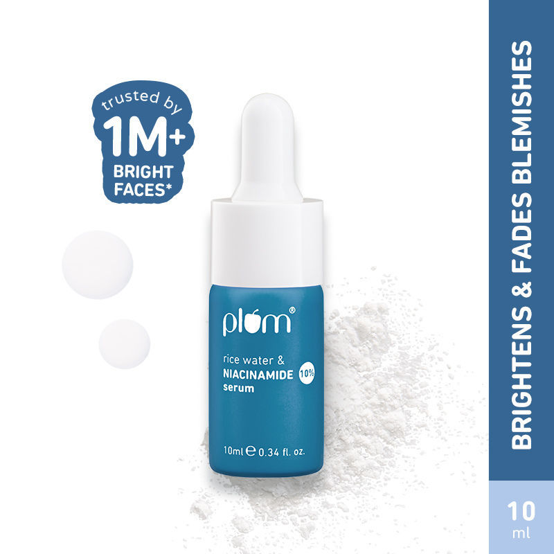 Plum 10% Niacinamide Brightening Face Serum With Rice Water & Ferment - Fades Blemishes & Acne Marks