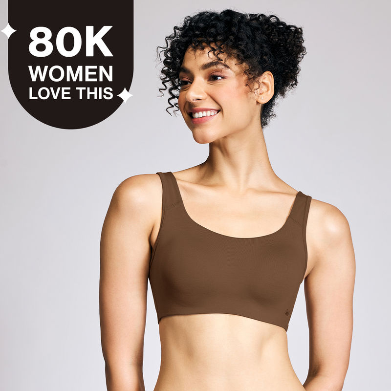 Nykd by Nykaa Soft Cup Easy Peasy Slip-on Bra with Full Coverage NYB113 T Brown (XL)