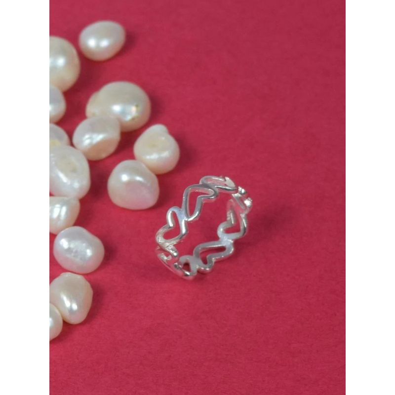 Margento Jewels 925 Sterling Silver Heart Line Ring (5)