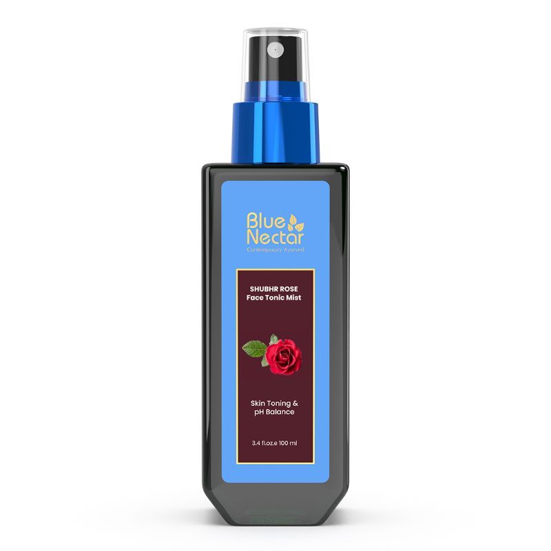 Blue Nectar Rose Water Spray for Face, Steam Distilled Pure Rose Face Toner for Glowing Skin
