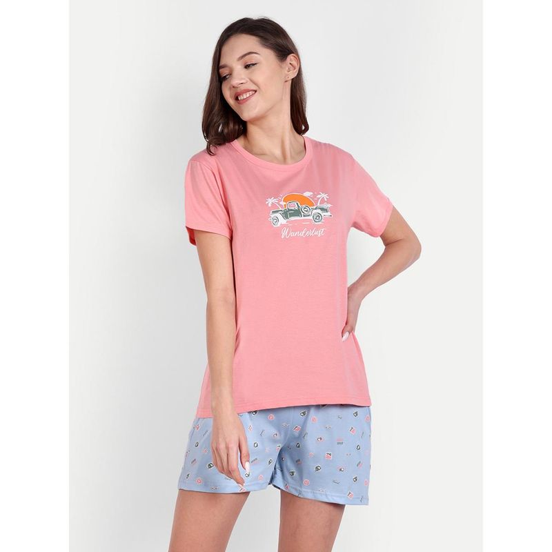 Bedtime Story Pink Wanderlust Shorts with T-Shirt (S)