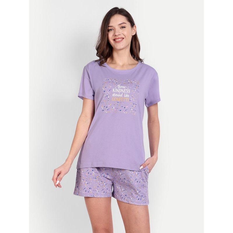 Bedtime Story Lavender Confetti T-Shirt with Shorts (S)