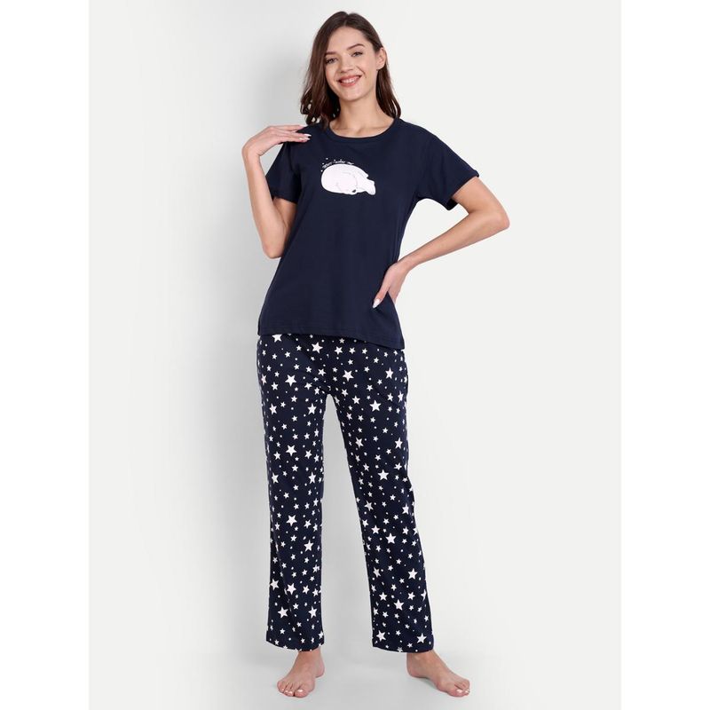 Bedtime Story Navy Blue Let Me Sleep T-Shirt with Pyjama (S)
