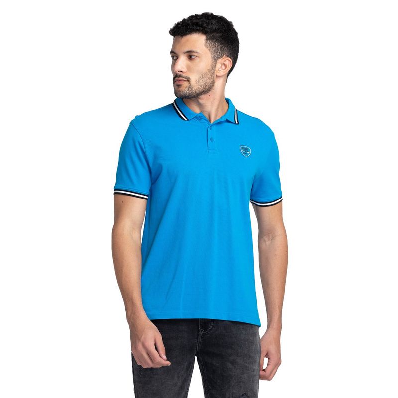 Being Human Men Short Sleeve Regular Fit Polo T-Shirt Blue (S)