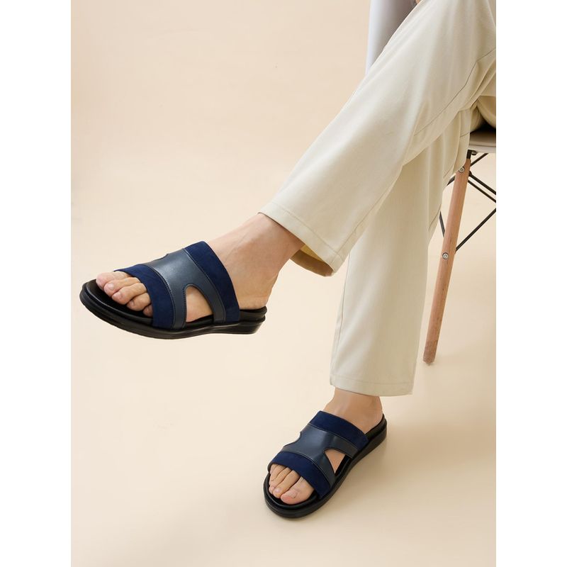 REGAL Blue Men Smart Casual Suede Combo Sandals (UK 10)