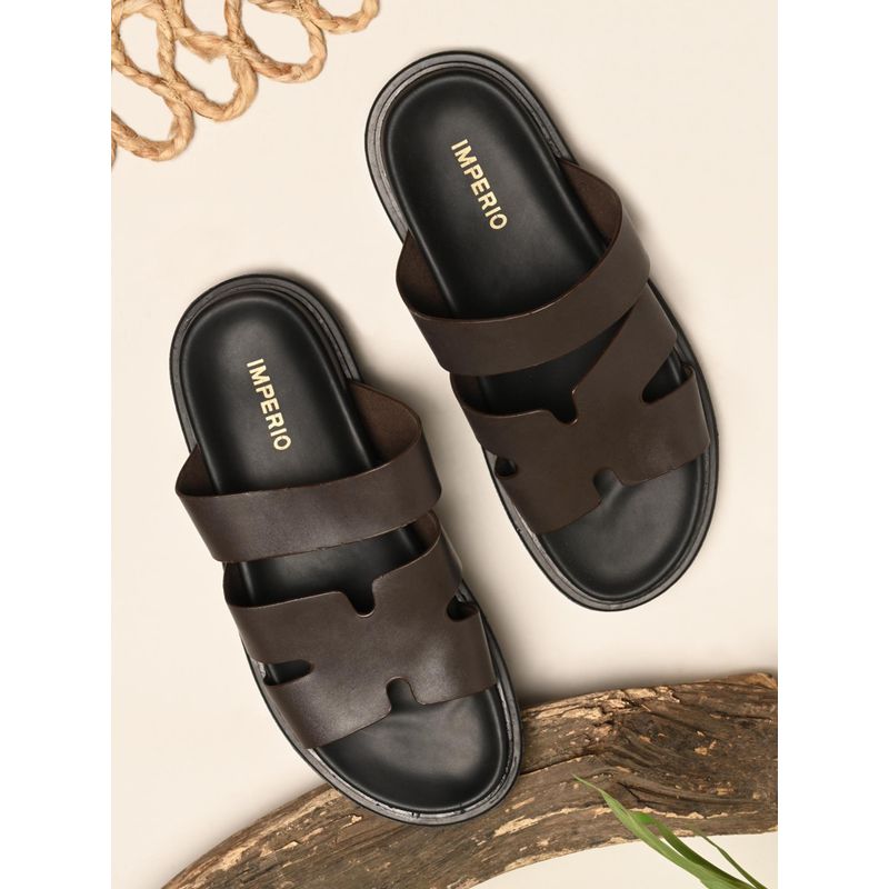 Imperio Brown Men Smart Stylish Leather Sandals (UK 8)