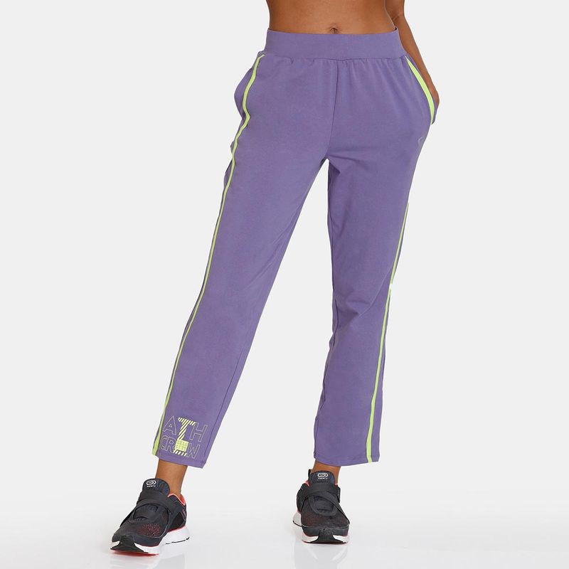 Zivame Zelocity High Rise Relaxed Pant - Twilight Purple (S)