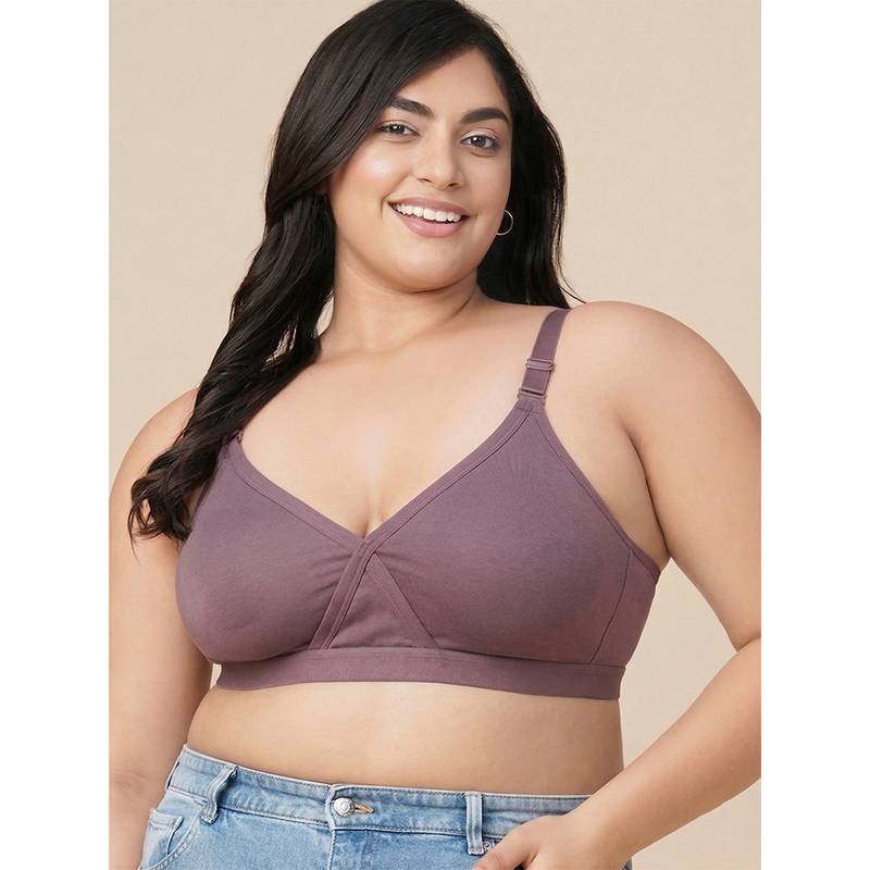Groversons Paris Beauty Purple Women Wire-Free Non-Padded Seamless Bra (32B)