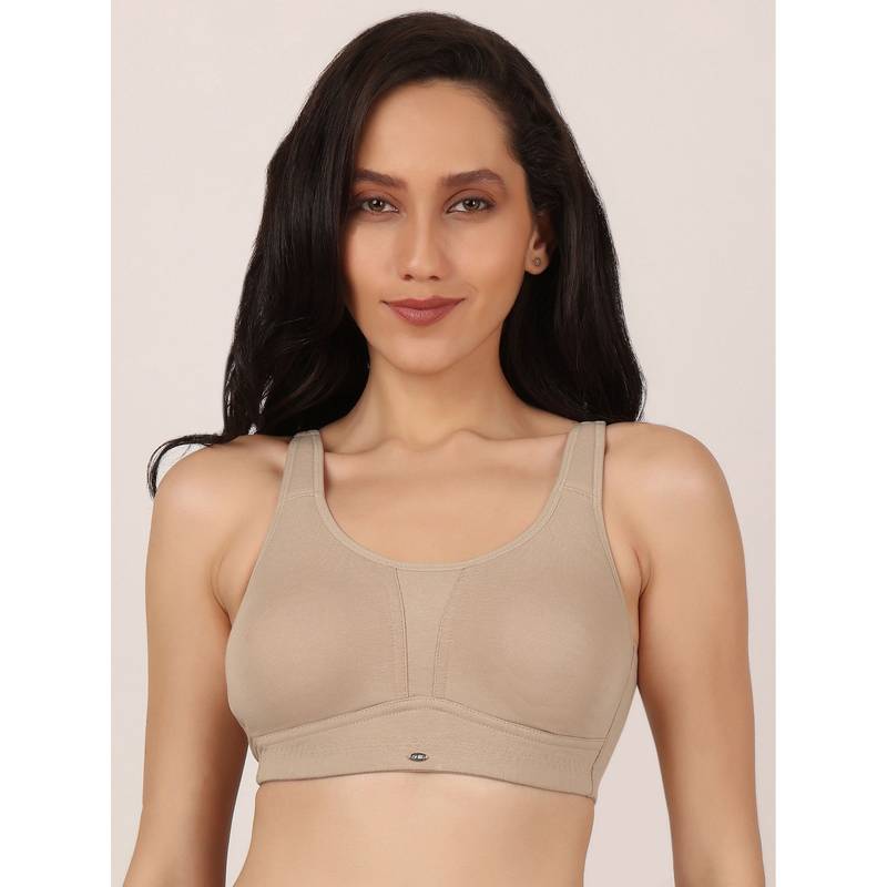 SOIE Nude Women Non Padded Non Wired Full Coverage Cotton Minimizer Bra (40DD)