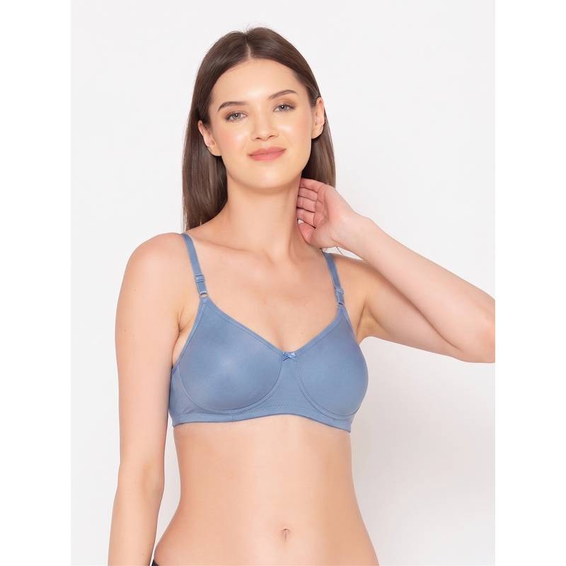 Groversons Paris Beauty Blue Women Wire-Free Non-Padded Seamless Bra (36B)
