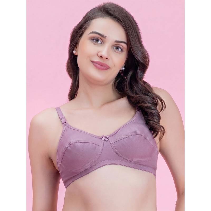 Groversons Paris Beauty Purple Women Wire-Free Non-Padded Bra (36B)
