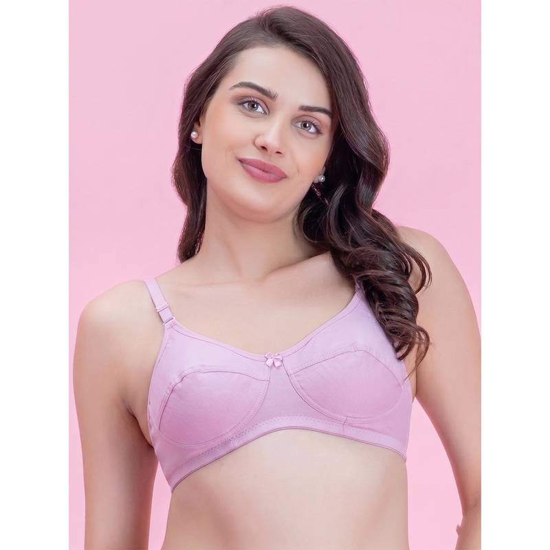 Groversons Paris Beauty Pink Women Wire-Free Non-Padded Bra (36B)