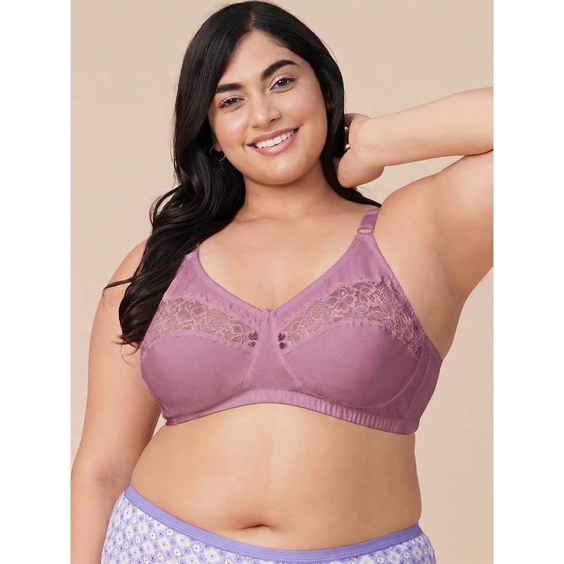 Groversons Paris Beauty Purple Women Wire-Free Non-Padded Bra (34D)