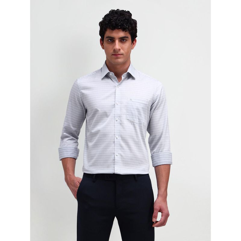 Arrow Men Grey Stripes Slim Fit Formal Shirt (38)