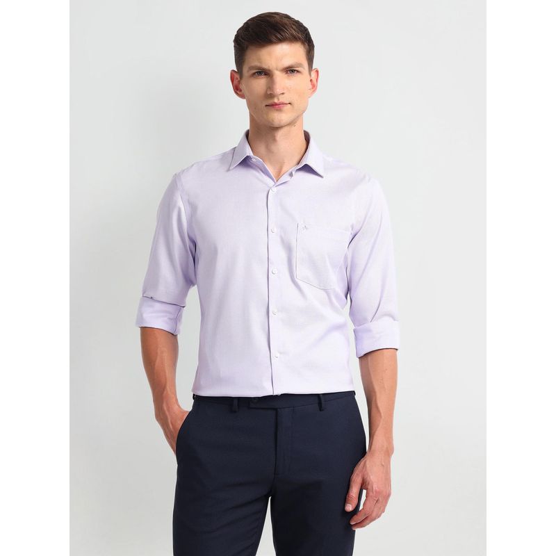 Arrow Men Lavender Self Design Regular Fit Formal Shirt (39)