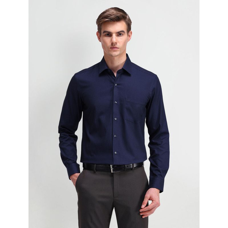 Arrow Men Navy Blue Self Design Slim Fit Formal Shirt (40)