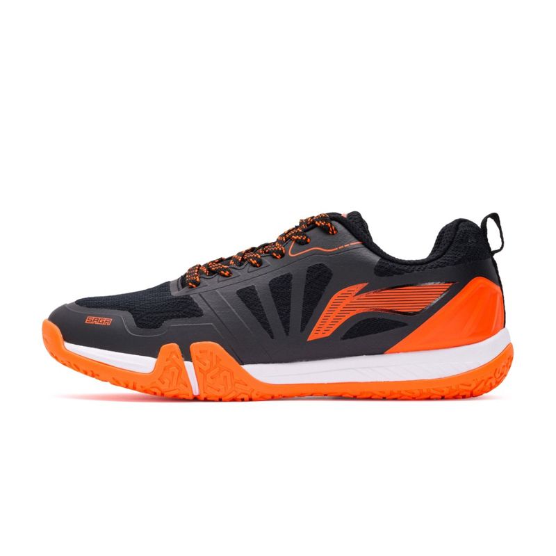 Li-Ning Saga Lite Non Marking Cushion Badminton Shoe Black And Orange