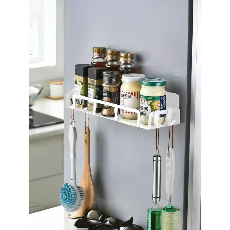 Magnetic Kitchen Racks Buy UMAI Magnetic Kitchen Racks Single Layer & Hooks, White Online