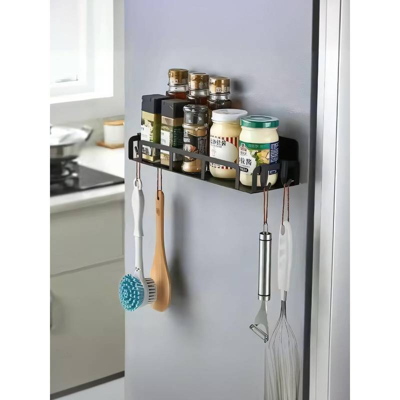 Magnetic Kitchen Racks Buy UMAI Magnetic Kitchen Racks Single Layer & Hooks, Black Online