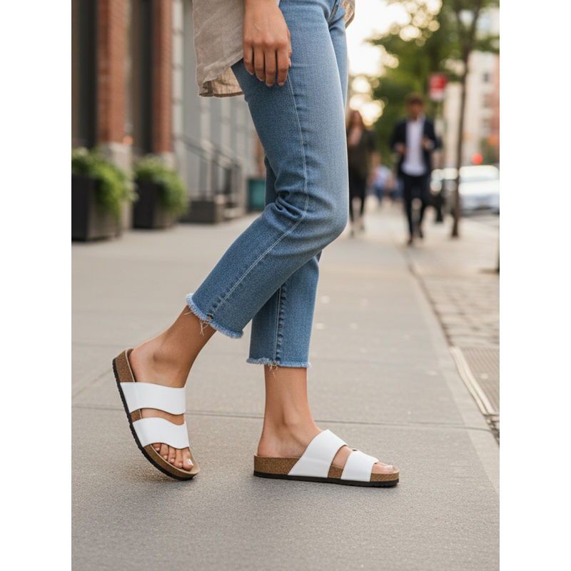 Chaal Chalan Ayline White Sandals (EURO 36)