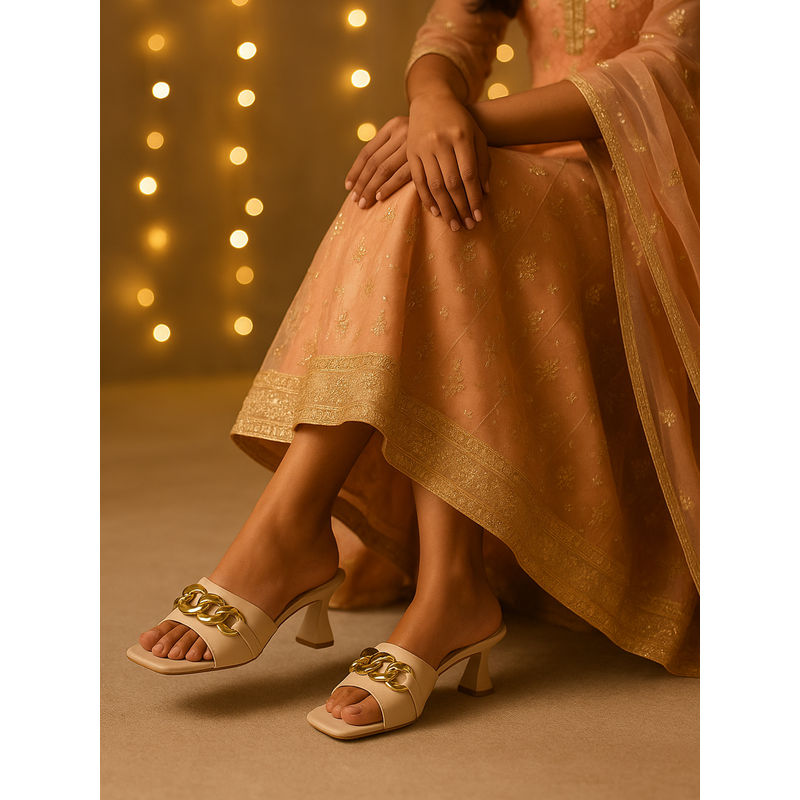 Chaal Chalan Annie Embellished Block Heels (UK 3)