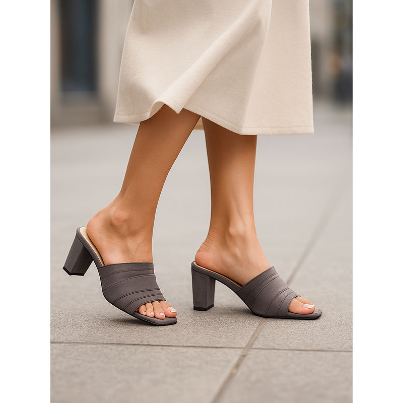 Chaal Chalan Selena Grey Sandal Heels (EURO 36)