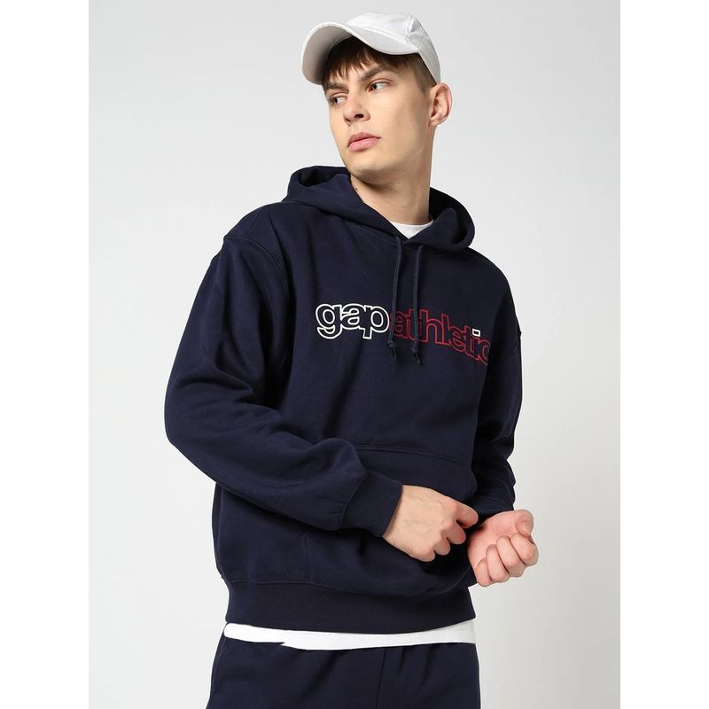 GAP Navy Blue Men's Logo Hooded Neck Hoodie (S)
