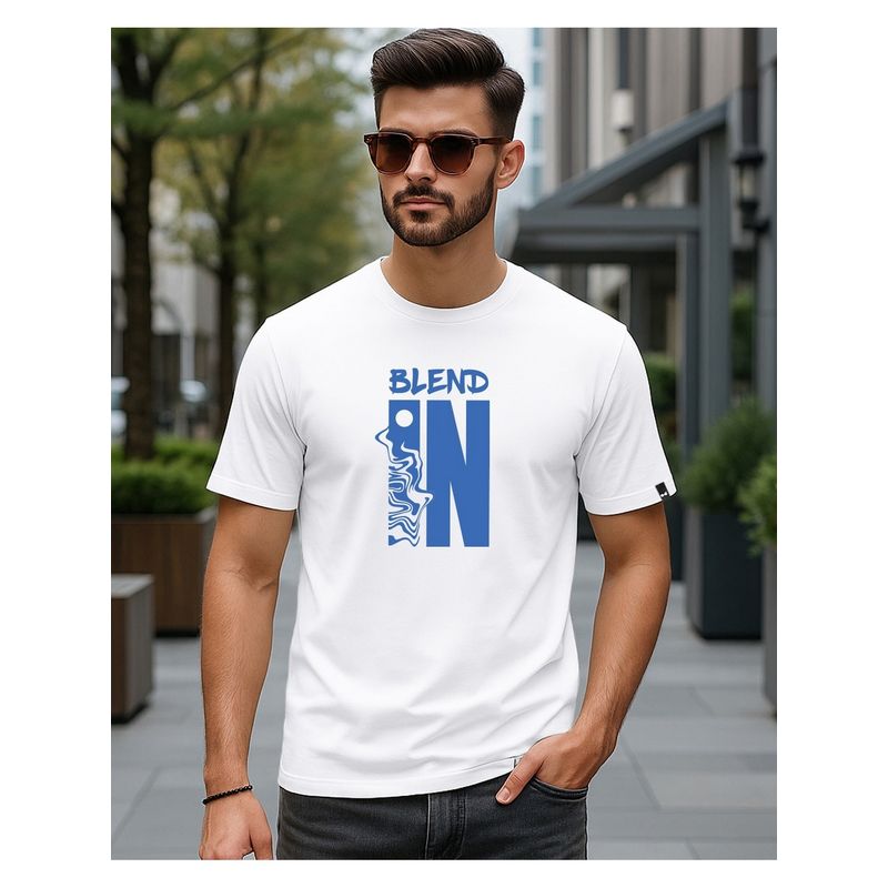 Bewakoof Men'S White Blend Typography T-Shirt (S)