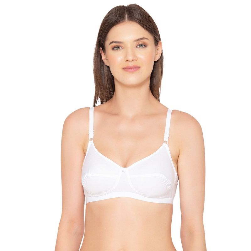Groversons Paris Beauty Women'S Non-Padded Non-Wired Full Coverage Cotton Bra - White (40B)