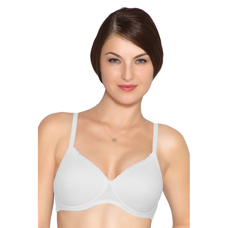 Amante Cotton Casuals Padded Non-Wired T-Shirt Bra - White (36C)