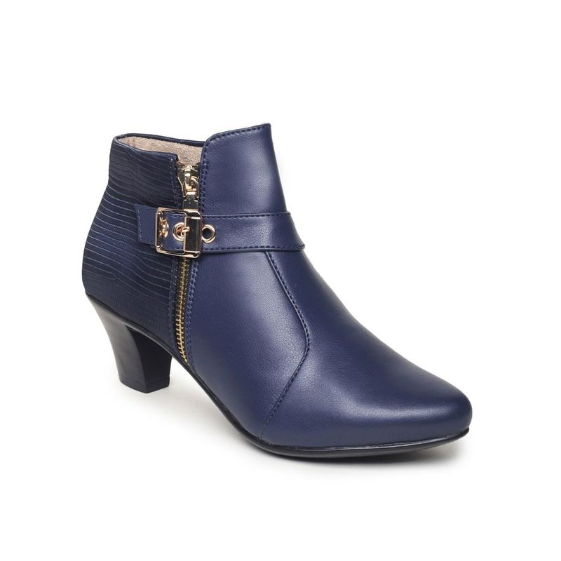 VALIOSAA Solid Navy Blue Casual Boots (EURO 36) (EURO 36)