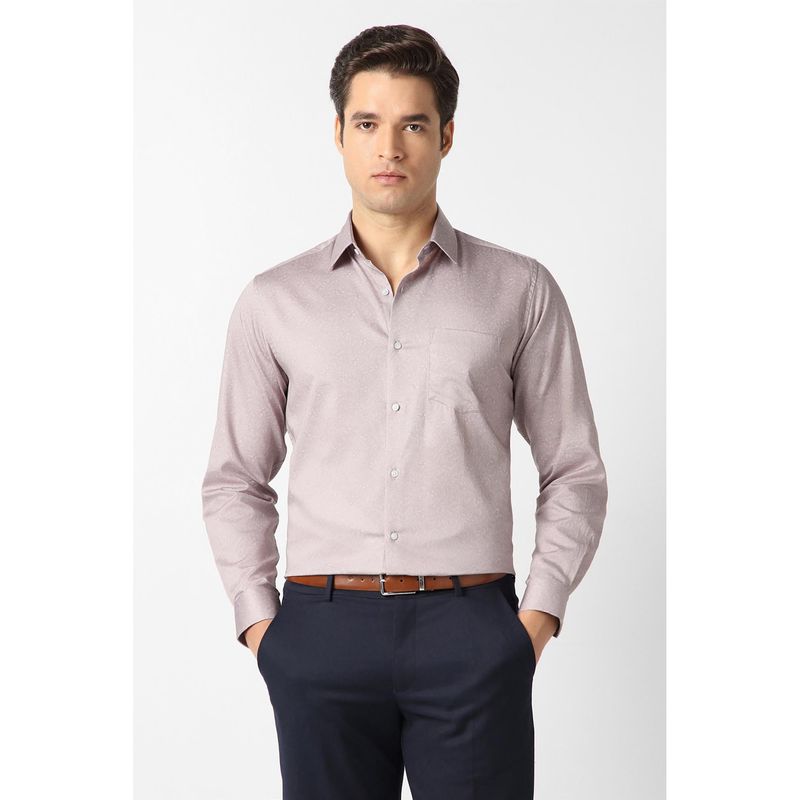 Van Heusen Men Pink Print Full Sleeves Formal Shirt (38)