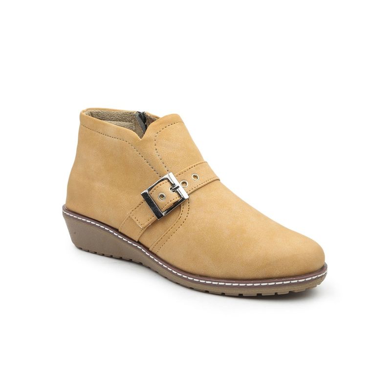 VALIOSAA Solid Beige Casual Boots (EURO 40) (EURO 40)