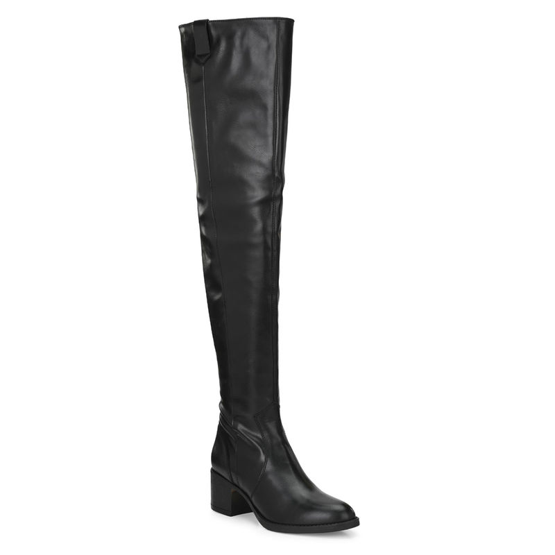Delize Womens Black Thigh High Boots (EURO 37)