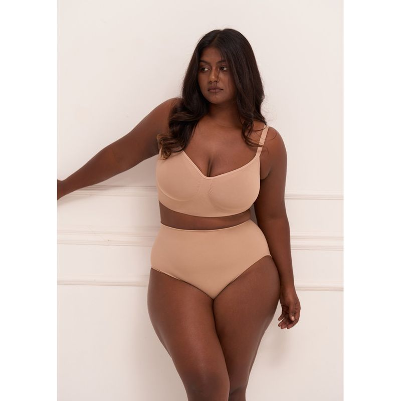 Underneat Women Seamless Highwaist Stretchable Tummy Tucker Shaper Brief (L)