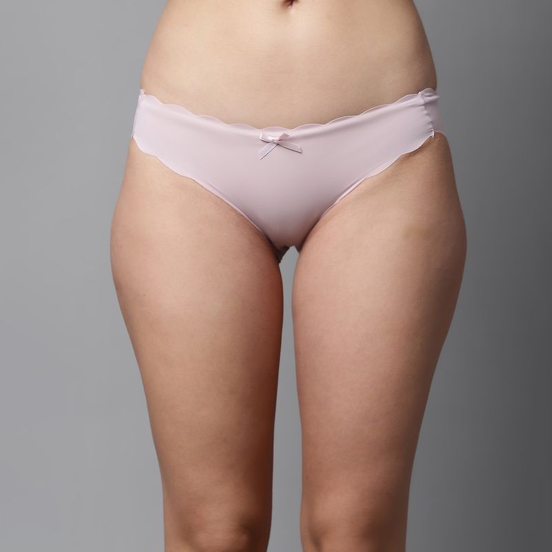 PrettyCat Women Pink Solid Low Rise Sexy Bikini Panty (L)
