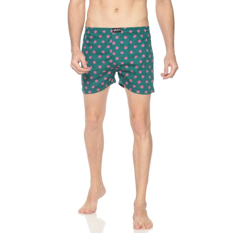 SHOWOFF Men's Cotton Casual Printed Boxers - Green (M)
