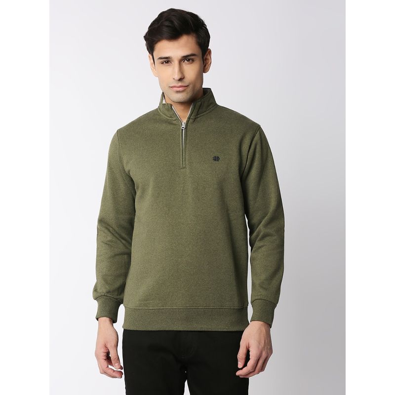 Dragon Hill Olive Melange Half-Zip Sweatshirt (2XL)
